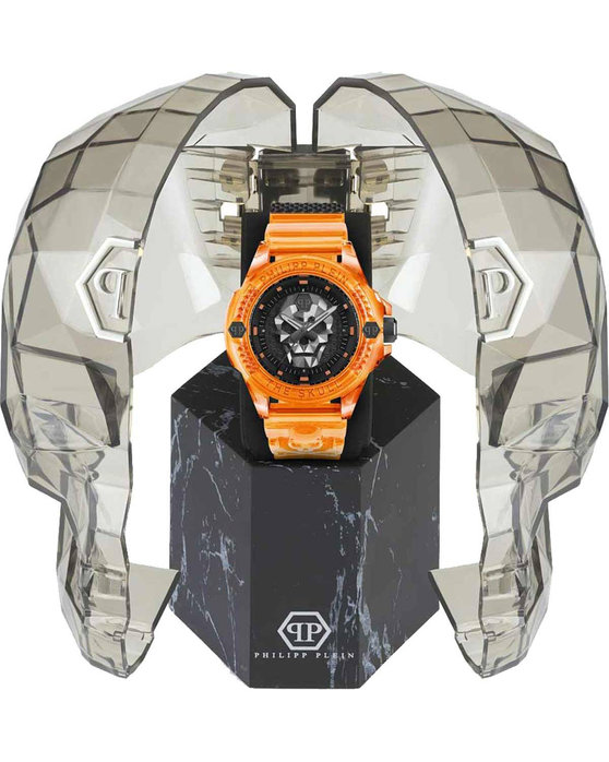 PHILIPP PLEIN The Skull Scuba Duba Edition Orange Plastic Strap