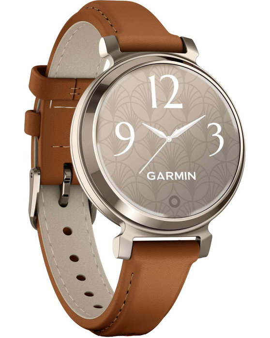 GARMIN Lily™2 Classic Cream Gold Case with Tan Leather Band