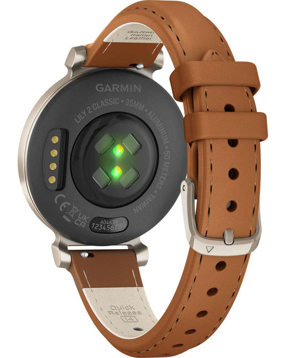 GARMIN Lily™2 Classic Cream Gold Case with Tan Leather Band