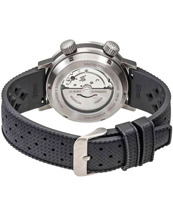 LIP Grand Nautic Ski Automatic Black Rubber Strap Gift Set