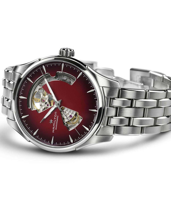 HAMILTON Jazzmaster Open Heart Automatic Silver Stainless Steel Bracelet