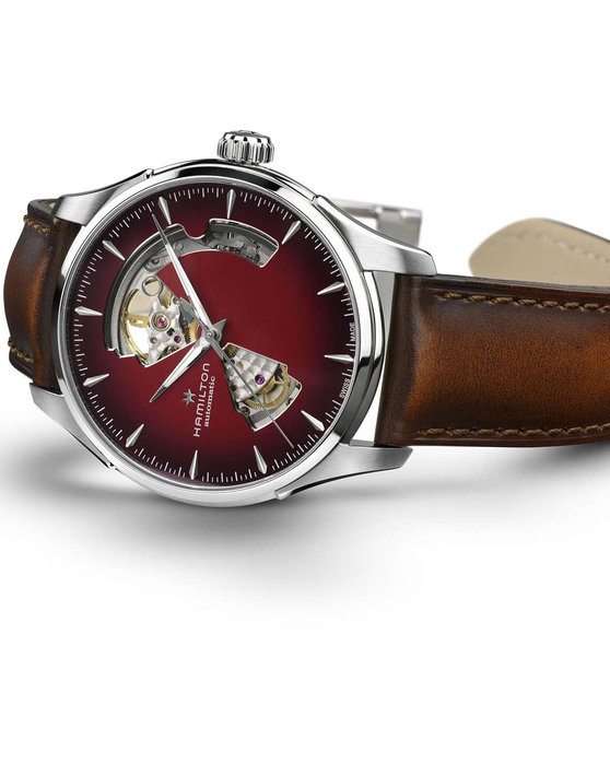 HAMILTON Jazzmaster Open Heart Automatic Brown Leather Strap