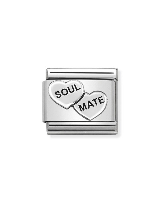 Σύνδεσμος (Link) NOMINATION 'Soul Mate' από ανοξείδωτο ατσάλι και ασήμι 925