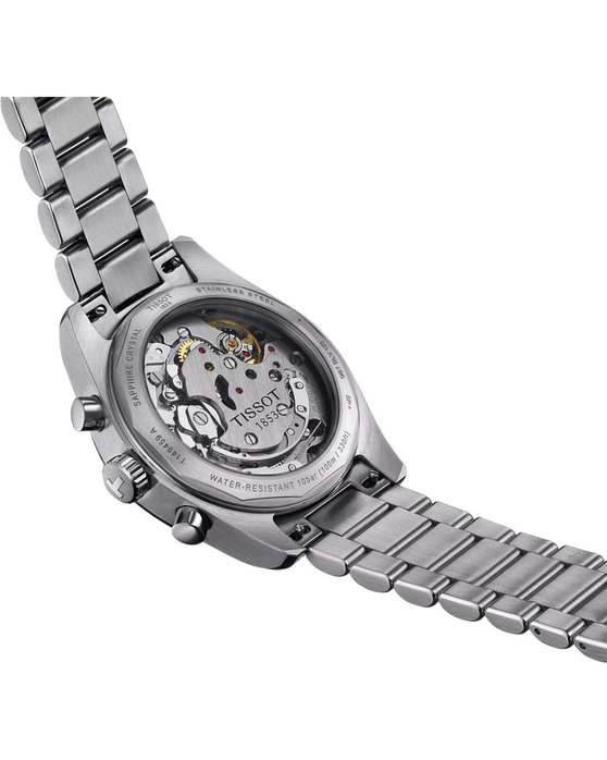 TISSOT T-Sport PR516 Mechanical Chronograph Silver Stainless Steel Bracelet