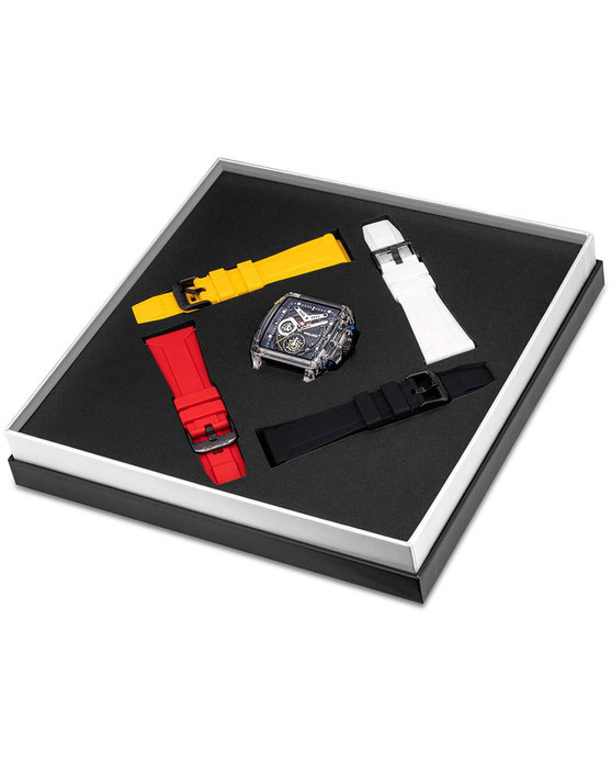 POLICE Clout Chronograph Yellow Silicone Strap Gift Set