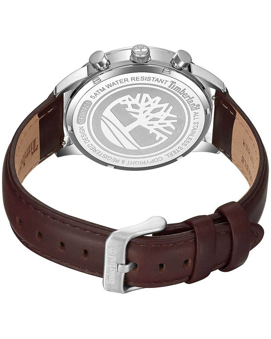 TIMBERLAND Managate Dual Time Brown Leather Strap