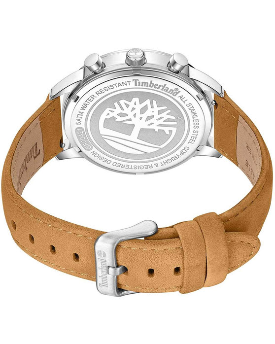 TIMBERLAND Managate Dual Time Brown Leather Strap