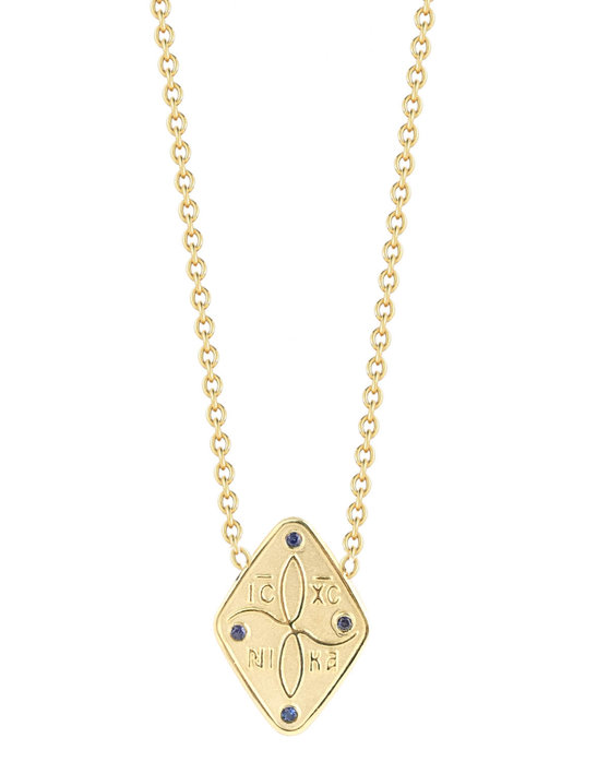 14ct Gold Talisman Necklace with Zircons by TRIANTOS