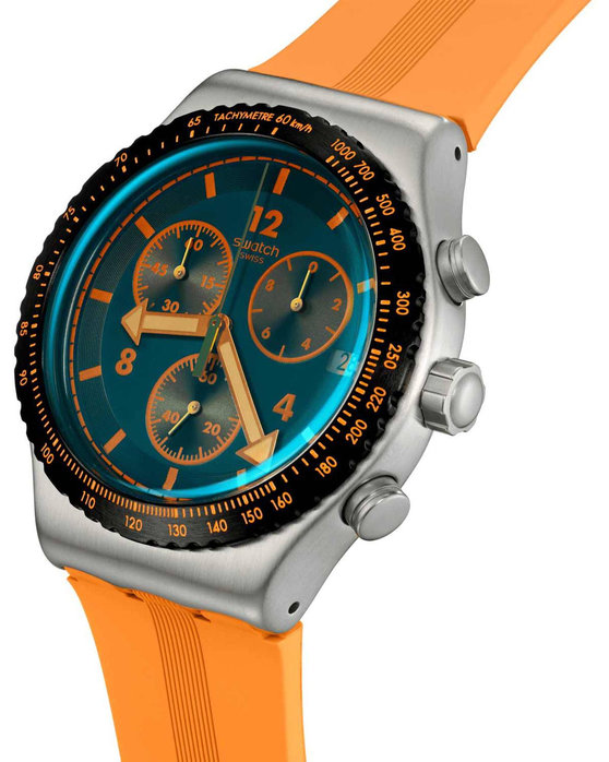 SWATCH Irony Tangerine Tiger Chronograph Orange Rubber Strap