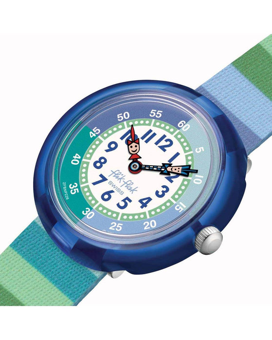 FLIK FLAK Organized Chaos Stripy Green Multicolor Plastic Strap