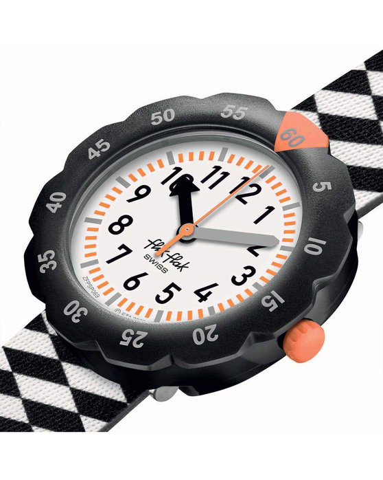 FLIK FLAK Organized Chaos Race Flag Two Tone Plastic Strap