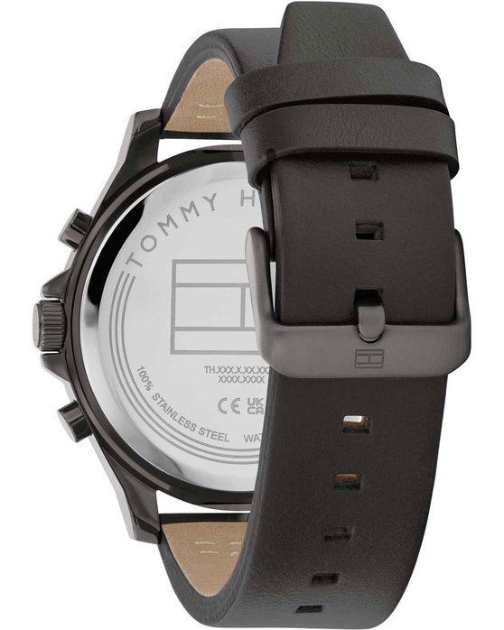 TOMMY HILFIGER Sport Black Leather Strap