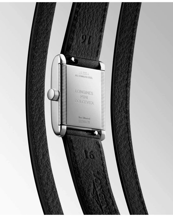 LONGINES Mini DolceVita Black Leather Strap