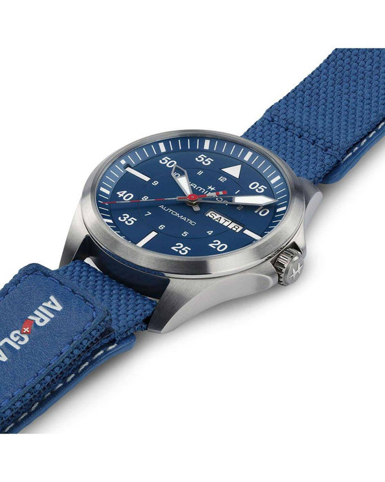 HAMILTON Khaki Aviation Pilot Air Glaciers Automatic Blue Fabric Strap Special Edition