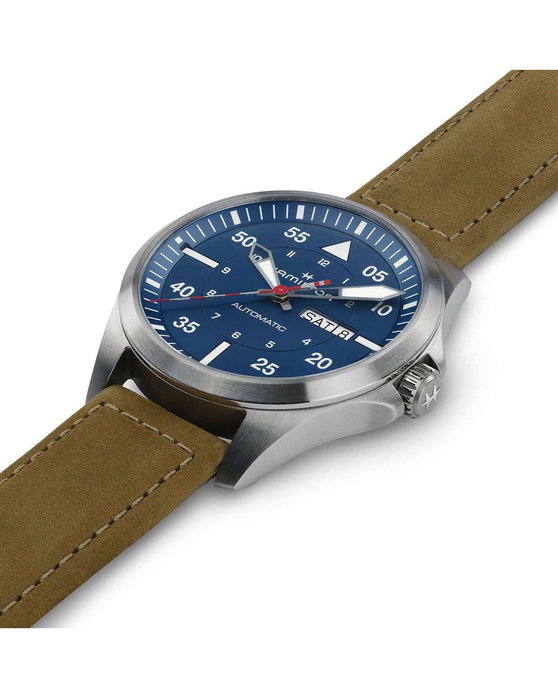 HAMILTON Khaki Aviation Pilot Air Glaciers Automatic Blue Fabric Strap Special Edition