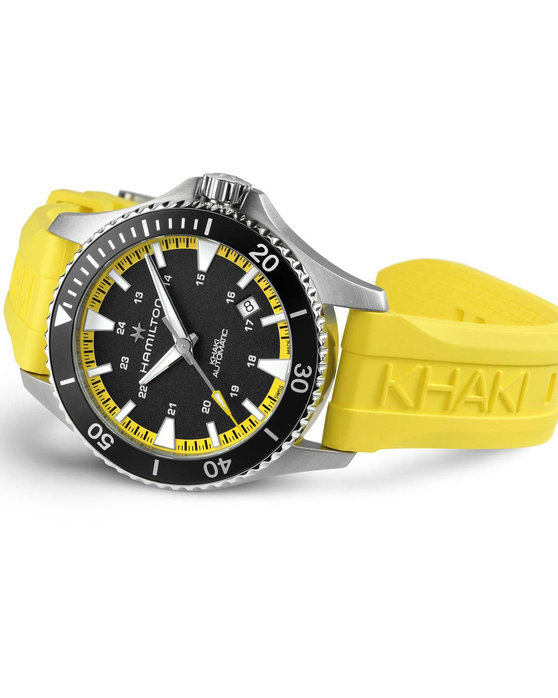 HAMILTON Khaki Navy Scuba Automatic Yellow Rubber Strap