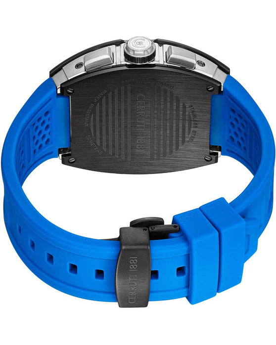 CERRUTI Ovaro Chronograph Blue Silicone Strap