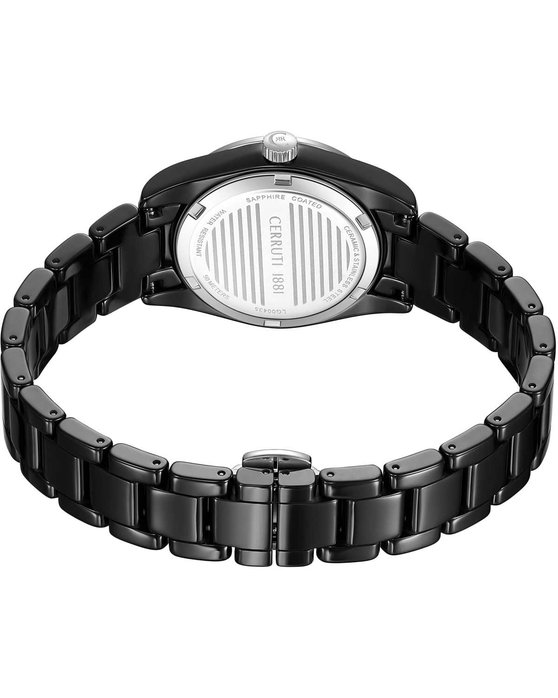 CERRUTI Alessandria Crystals Black Ceramic Bracelet