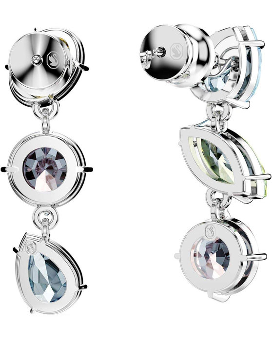 SWAROVSKI Multicolored Gema drop earrings Asymmetrical design (mixed cuts)