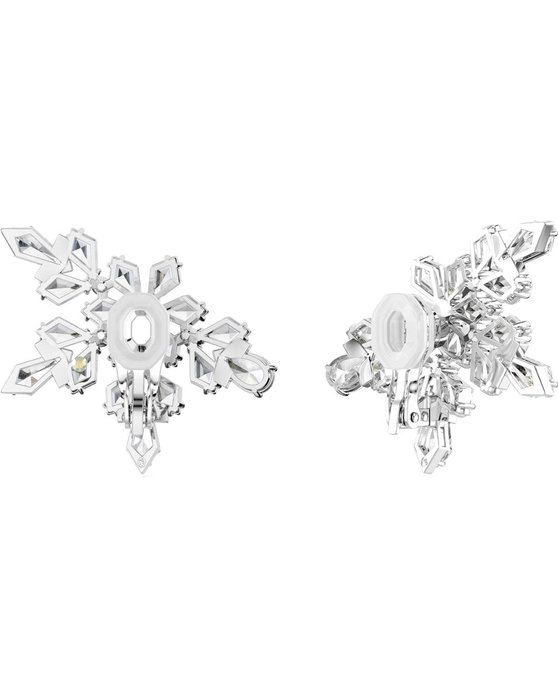 SWAROVSKI White Idyllia clip earrings Half Snowflake (mixed cuts)