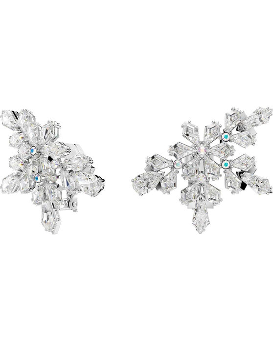 SWAROVSKI White Idyllia clip earrings Half Snowflake (mixed cuts)