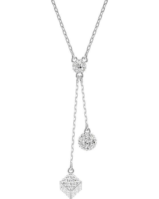 SWAROVSKI White Dextera Y pendant Sphere and Cube (round cut)