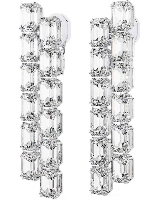 SWAROVSKI White Millenia clip earrings octagon cut (Long)