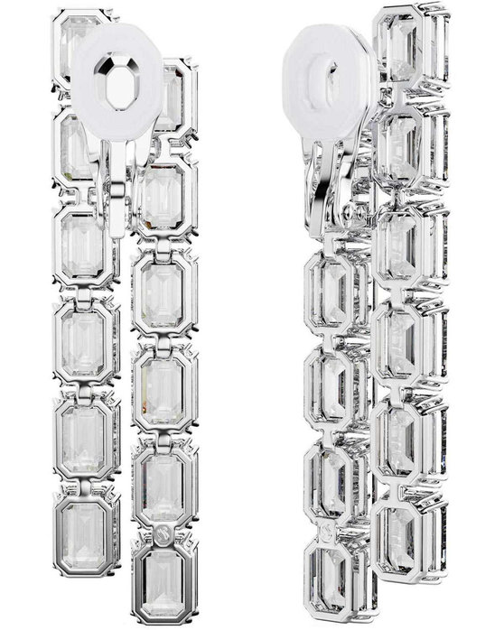 SWAROVSKI White Millenia clip earrings octagon cut (Long)