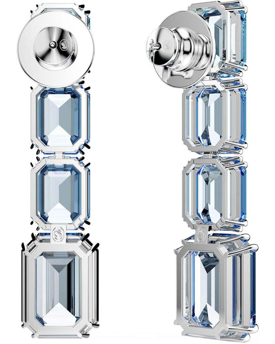 SWAROVSKI Blue Millenia drop earrings octagon cut