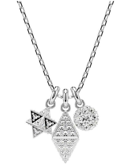 SWAROVSKI White Dextera pendant Sphere and Cube (round cut)