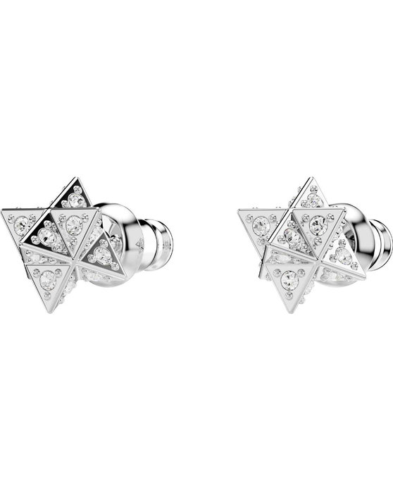 SWAROVSKI White Dextera stud earrings Star (round cut)