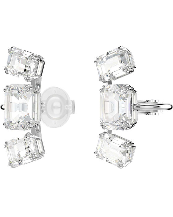 SWAROVSKI White Millenia clip earrings octagon cut