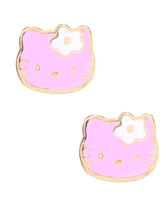 Παιδικά σκουλαρίκια της Ino&Ibo με Hello Kitty από επιχρυσωμένο ασήμι