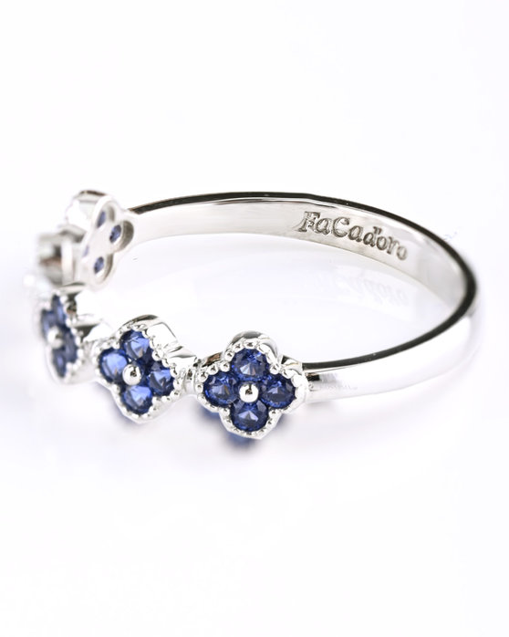 14ct White Gold Ring by FaCaDoro with Zircons (No 54)