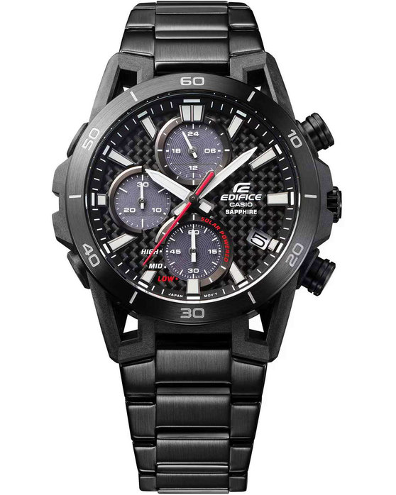 CASIO Edifice Solar Chronograph Black Stainless Steel Bracelet