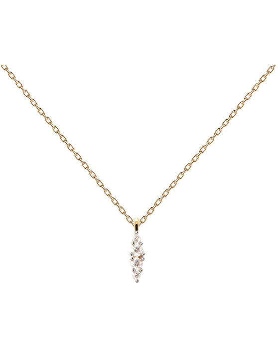 PDPAOLA Vanilla Gala 18ct Gold-Plated Sterling Silver Necklace with Zircons