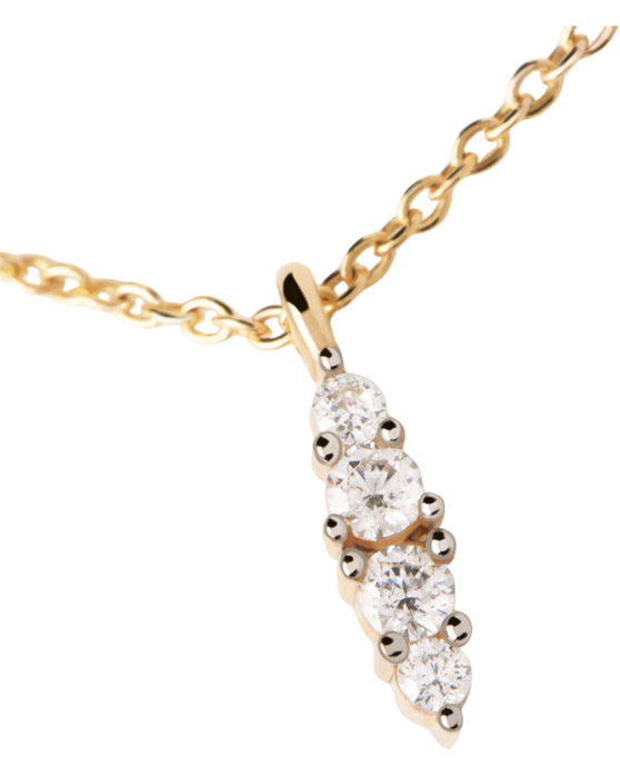 PDPAOLA Vanilla Gala 18ct Gold-Plated Sterling Silver Necklace with Zircons