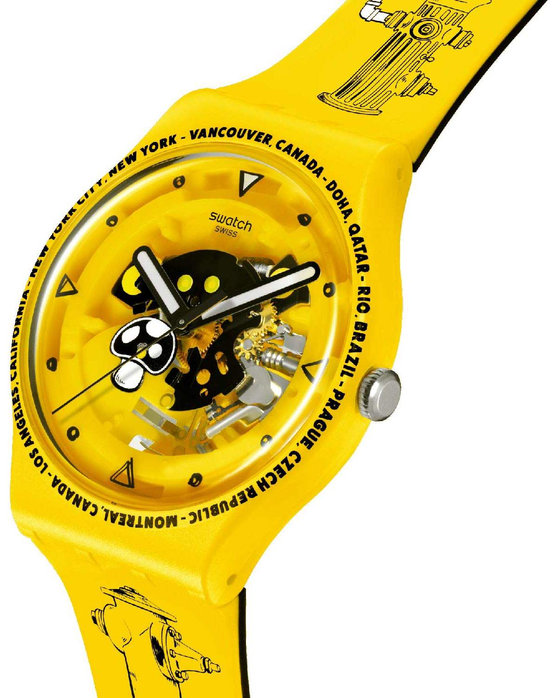 SWATCH Proteam Time With Andy Anderson Yellow Silicone Strap