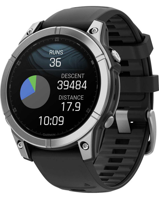 GARMIN Fenix E 47mm Silver with Black Silicone Strap