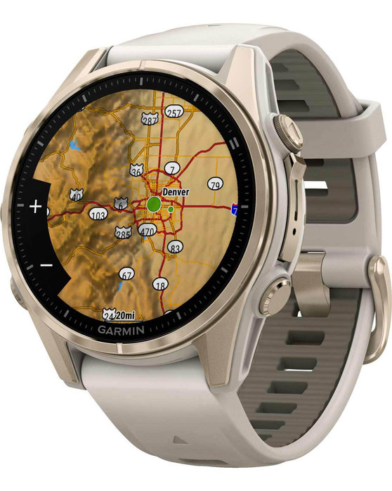 GARMIN Fenix 8 43mm AMOLED Sapphire Soft Gold with Fog Gray Silicone Band