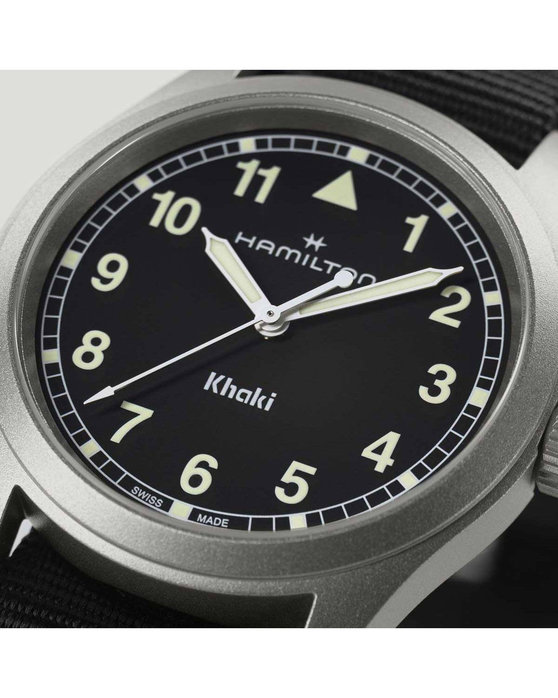 HAMILTON Khaki Field Quartz Black Fabric Strap