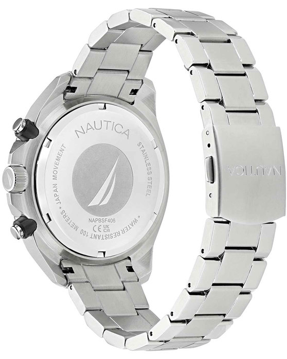 NAUTICA NCT Bluesail Chronograph Silver Stainless Steel Bracelet