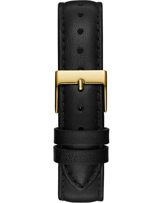 GUESS Tri Plaque Black Leather Strap