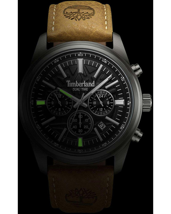 TIMBERLAND Northbridge Dual Time Brown Leather Strap