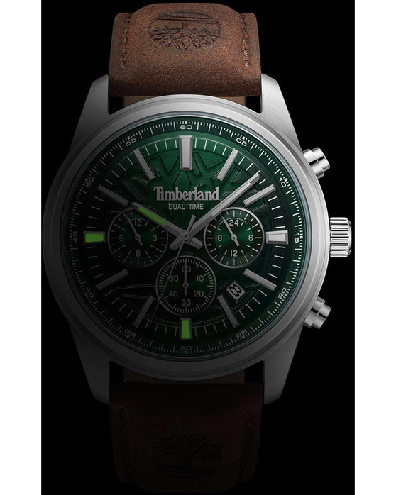 TIMBERLAND Northbridge Dual Time Brown Leather Strap