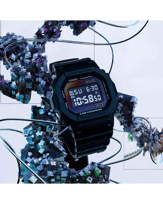 G-SHOCK Rainbow Brick Wall Chronograph Black Bio-based Resin Strap