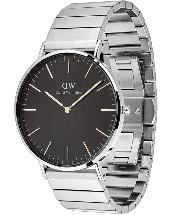 DANIEL WELLINGTON Classic Piano Silver Stainless Steel Bracelet 40 mm