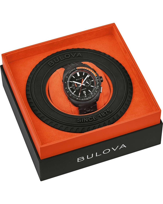 BULOVA Racer Automatic Chronograph Black Leather Strap