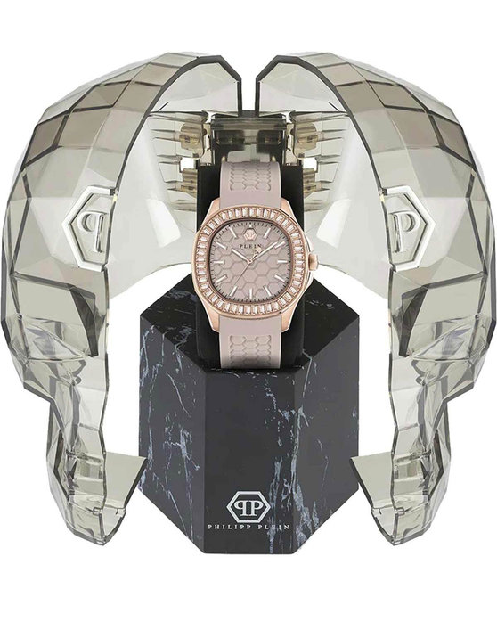 PHILIPP PLEIN Spectre Crystals Beige Silicone Strap