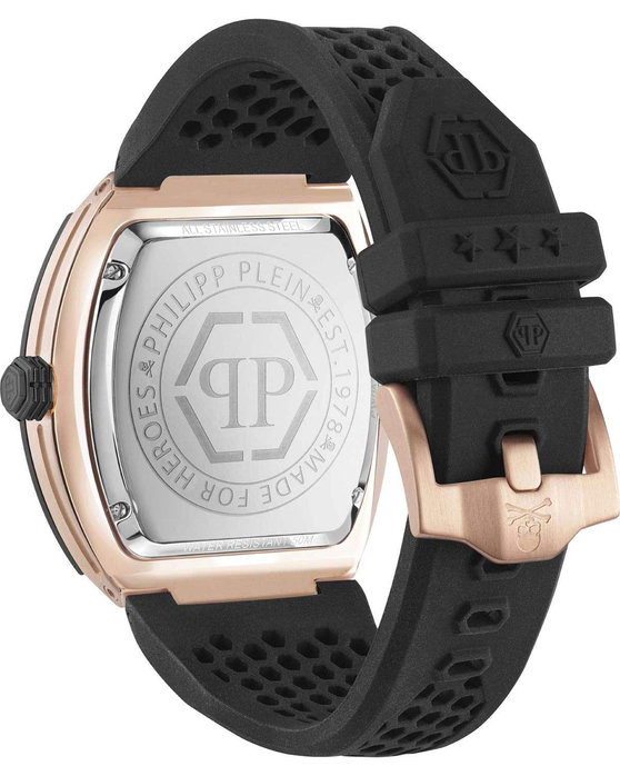 PHILIPP PLEIN The Hexagon Phantom Black Silicone Strap